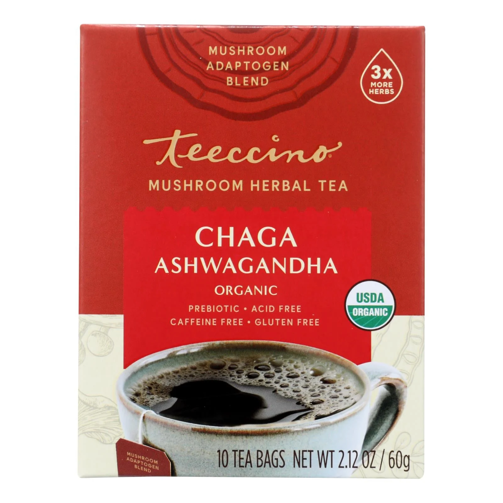 Teeccino - Mush Tea Chga Ashwgan - Case of 6-10 BAG