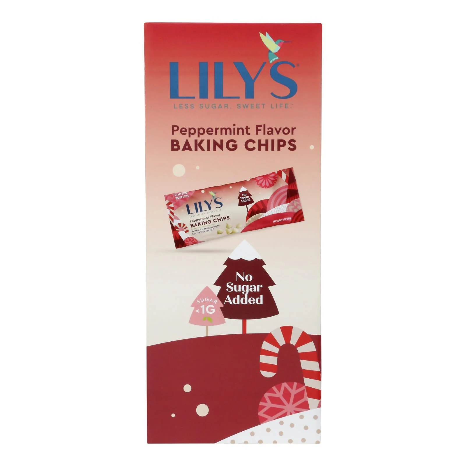 Lily's Peppermint Flavor Baking Chips Display 9 Ounce - Case of 48