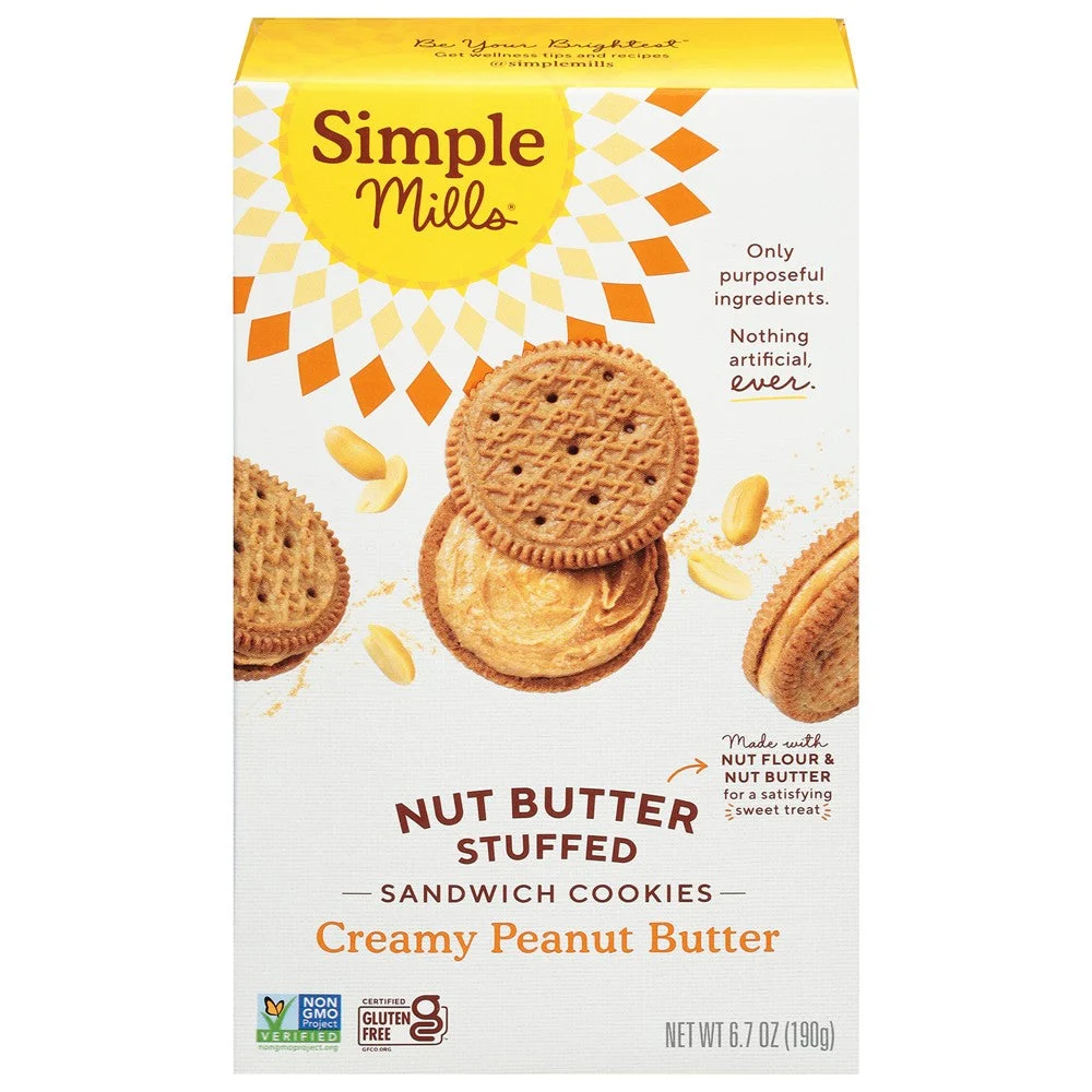 Simple Mills - Sndwch Cky Crmy Peanutbtr - Case of 8-6.7 OZ