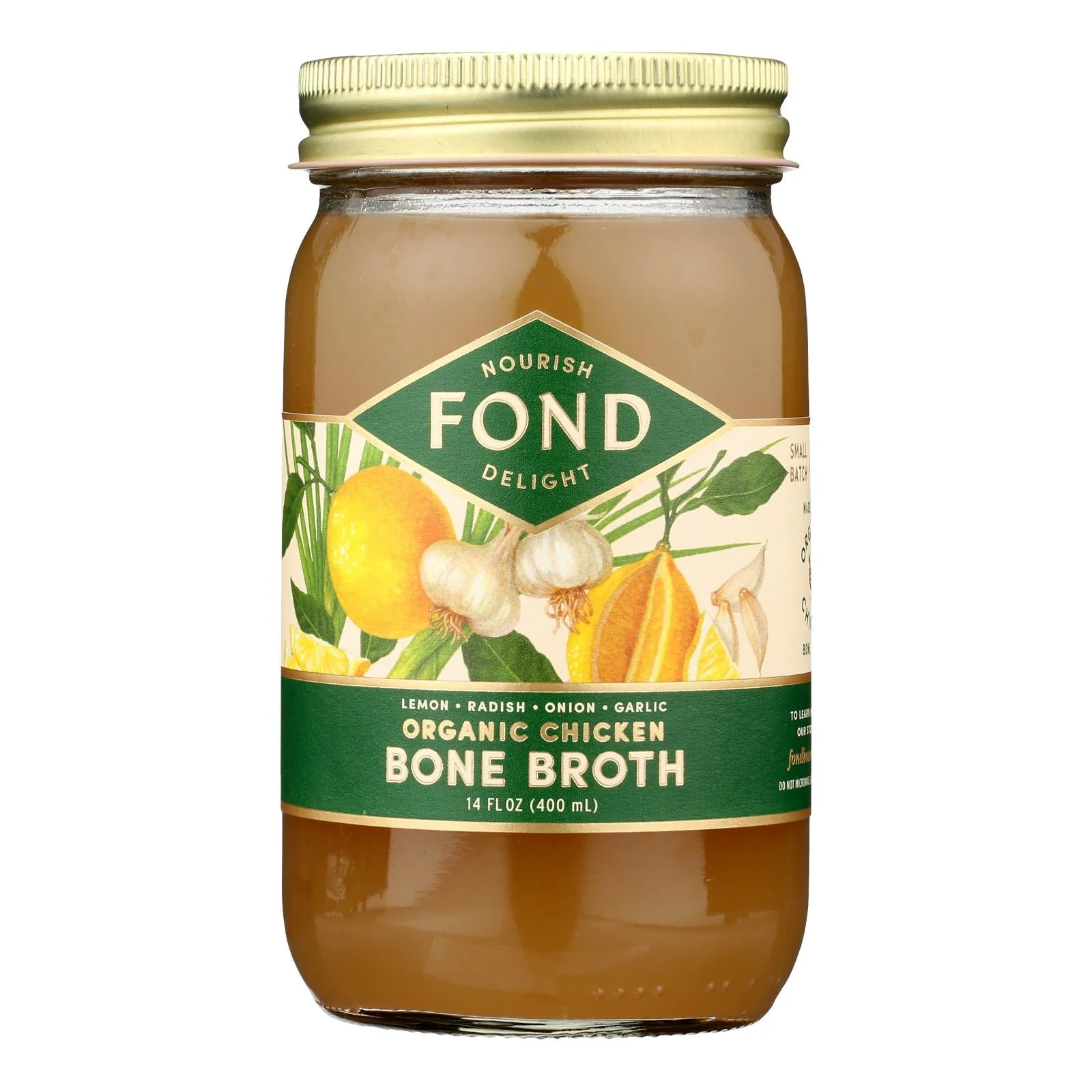 Fond Bone Broth - Bne Brth Sprng Cln Lm - Case of 4-14 Fluid Ounce