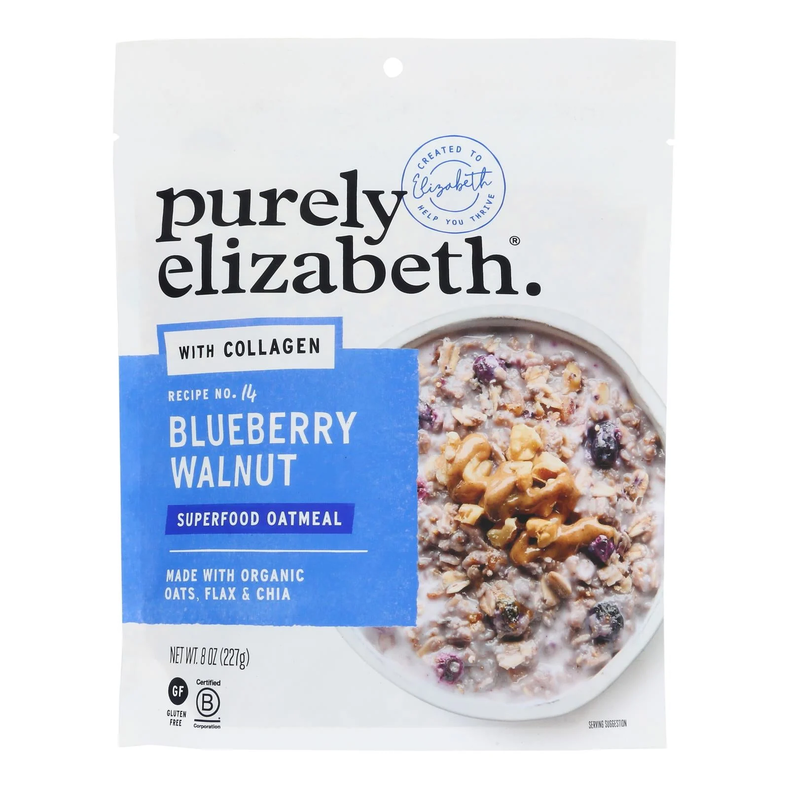 Purely Elizabeth - Oat Pouch Clgn Blueberry Wlnt - Case of 6-8 Ounce