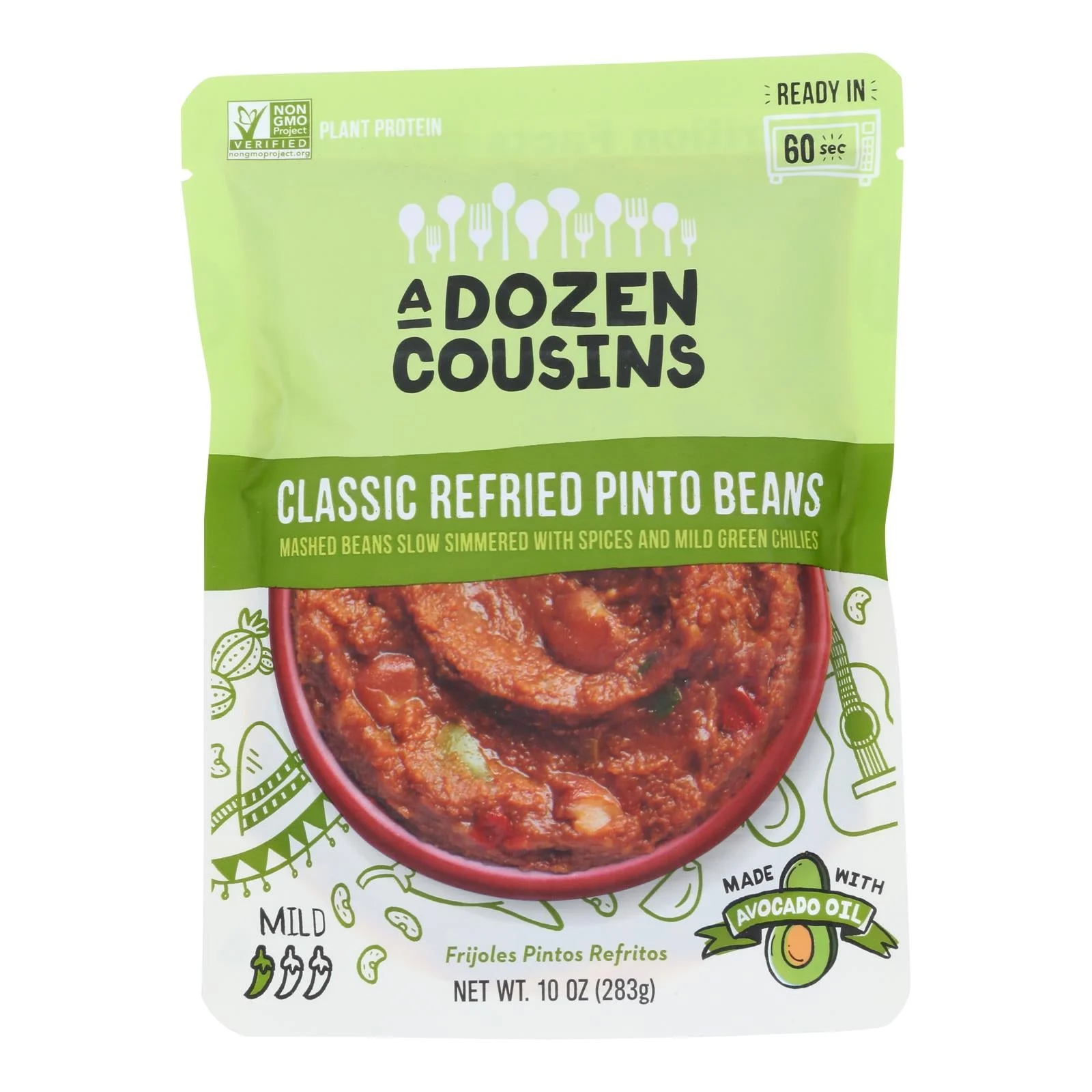 A Dozen Cousins - Beans Refried Pinto Classic - Case of 6-10 Ounce