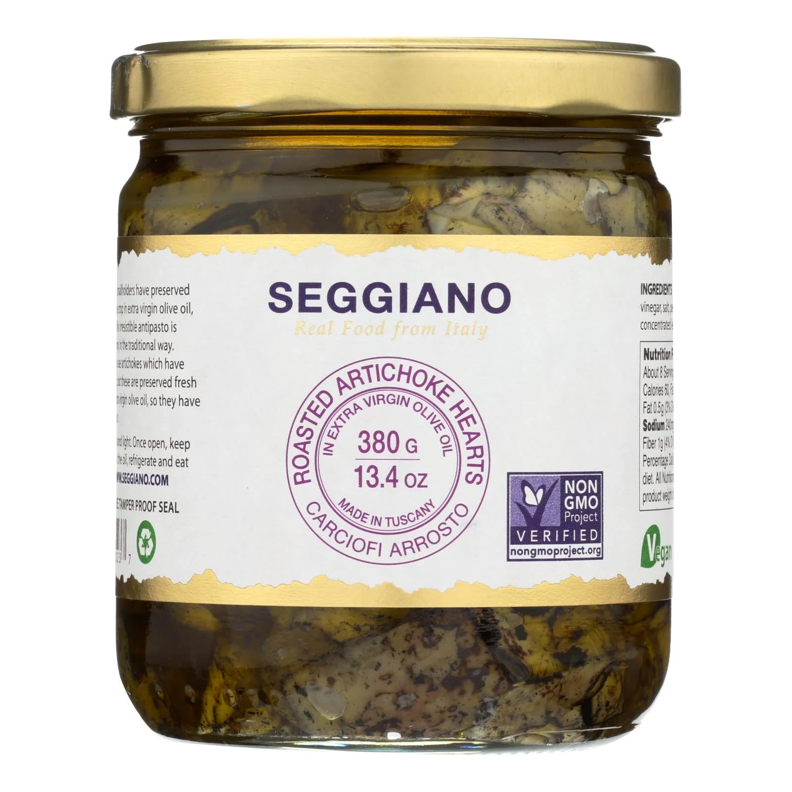 Seggiano Carciofi Arrosto Roasted Artichoke Hearts - Case of 6 - 13.4 Ounce
