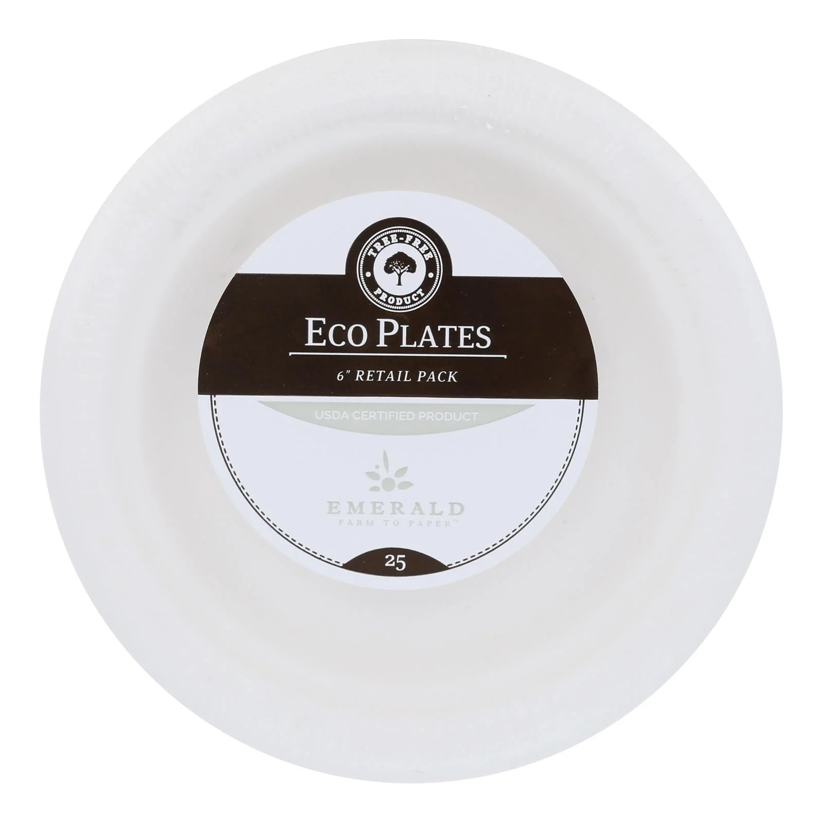 Emerald Brand - Plates Compostable 6in - Case of 20-25 Count