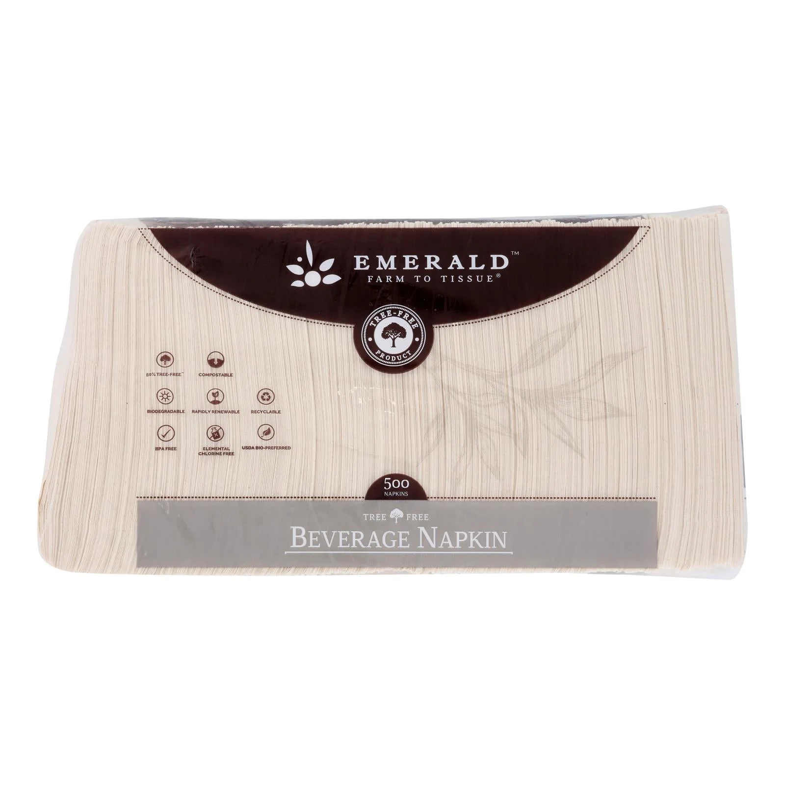 Emerald Brand - Napkins Cocktail 500 Ct - Case of 8-500 Count