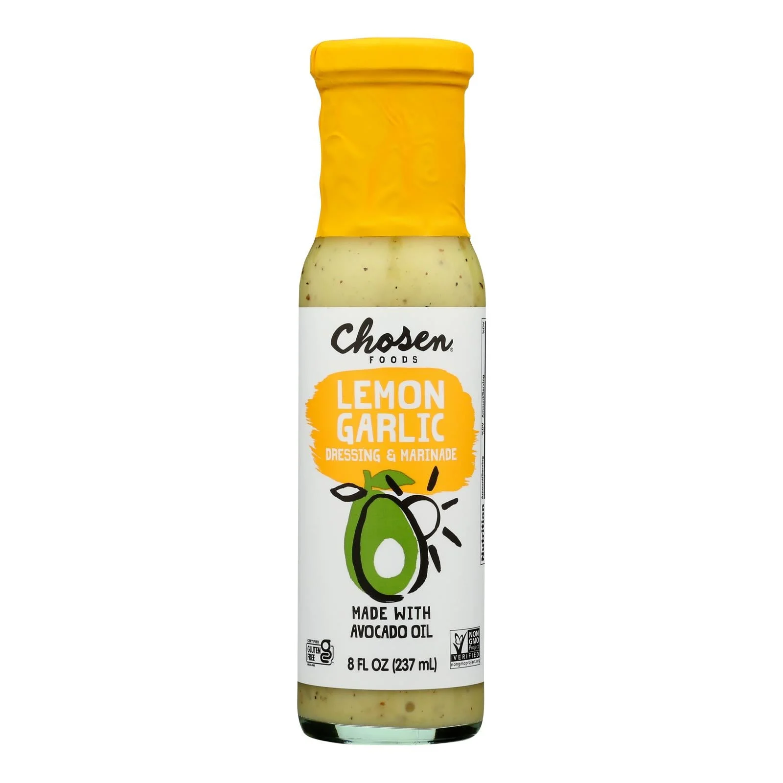 Chosen Foods - Drsng/mrnd Lemon Garlic - Case of 6-8 Fluid Ounce