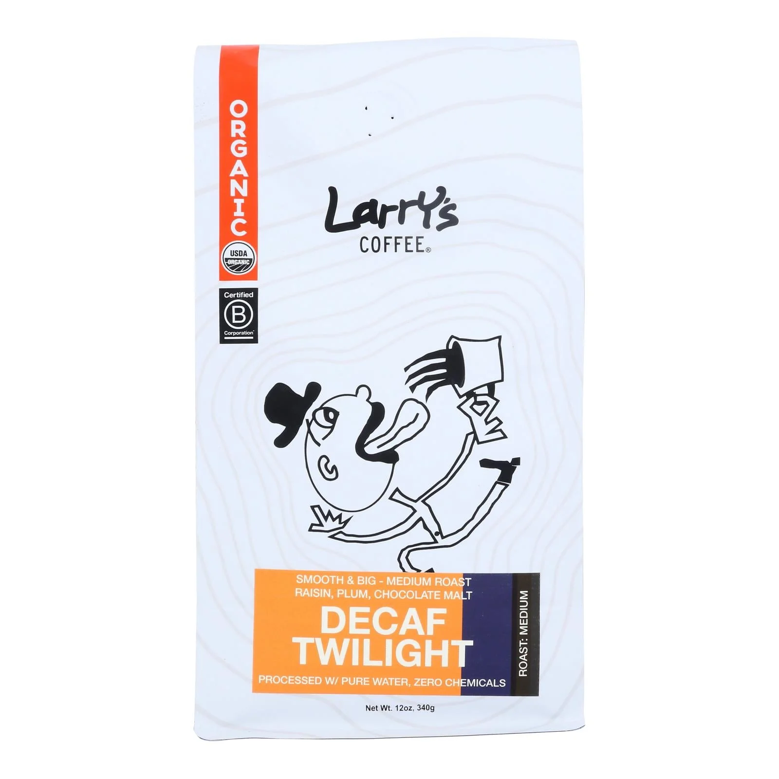 Larry's Coffee Decaf Twilight Coffee Beans - Case of 6 - 12 Ounce