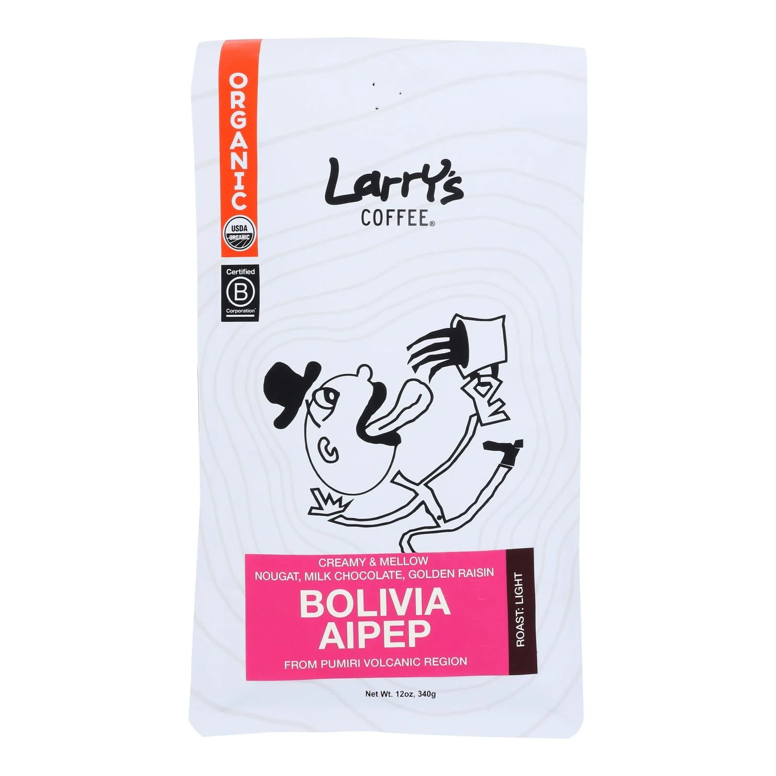 Larry's Coffee - Coffee Bolivia Lt Whole Bean - Case of 6 - 12 Ounce