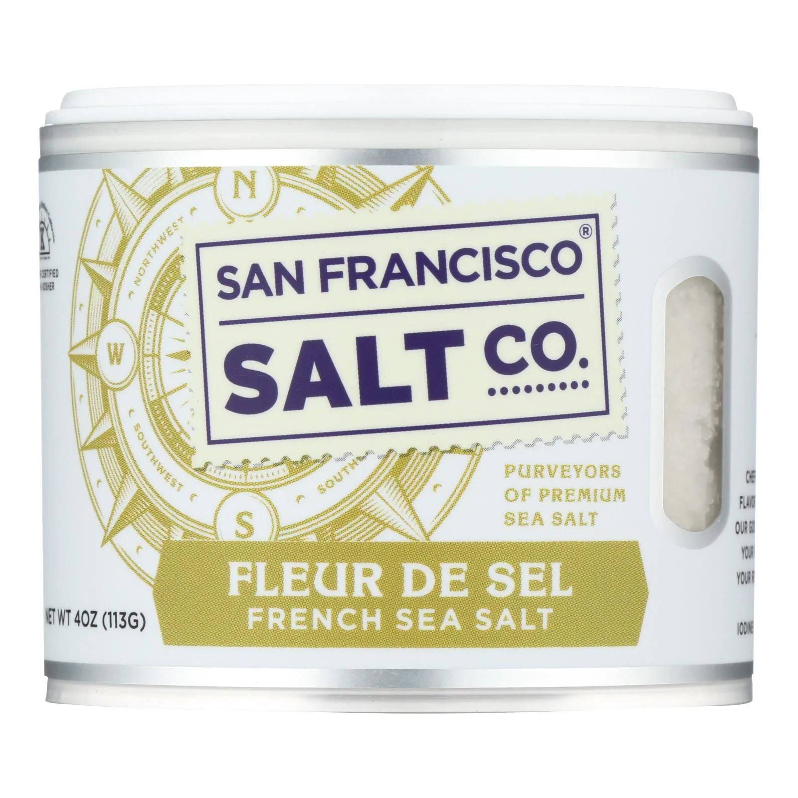 San Francisco Salt Co. Fleur De Sel French Sea Salt - Case of 6 - 4 Ounce