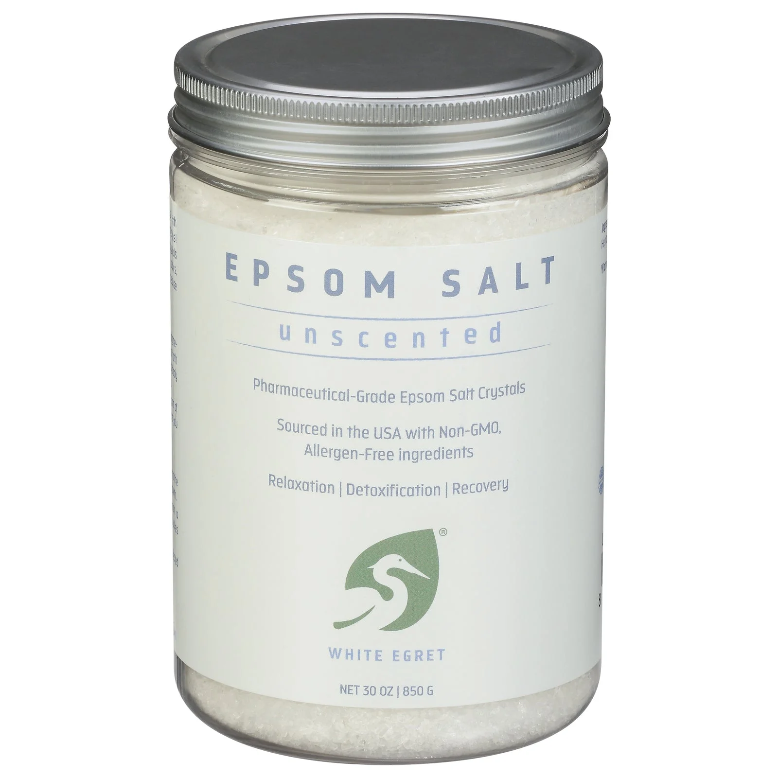 White Egret - Epsom Salt Unscented - 1 Each - 30 OZ