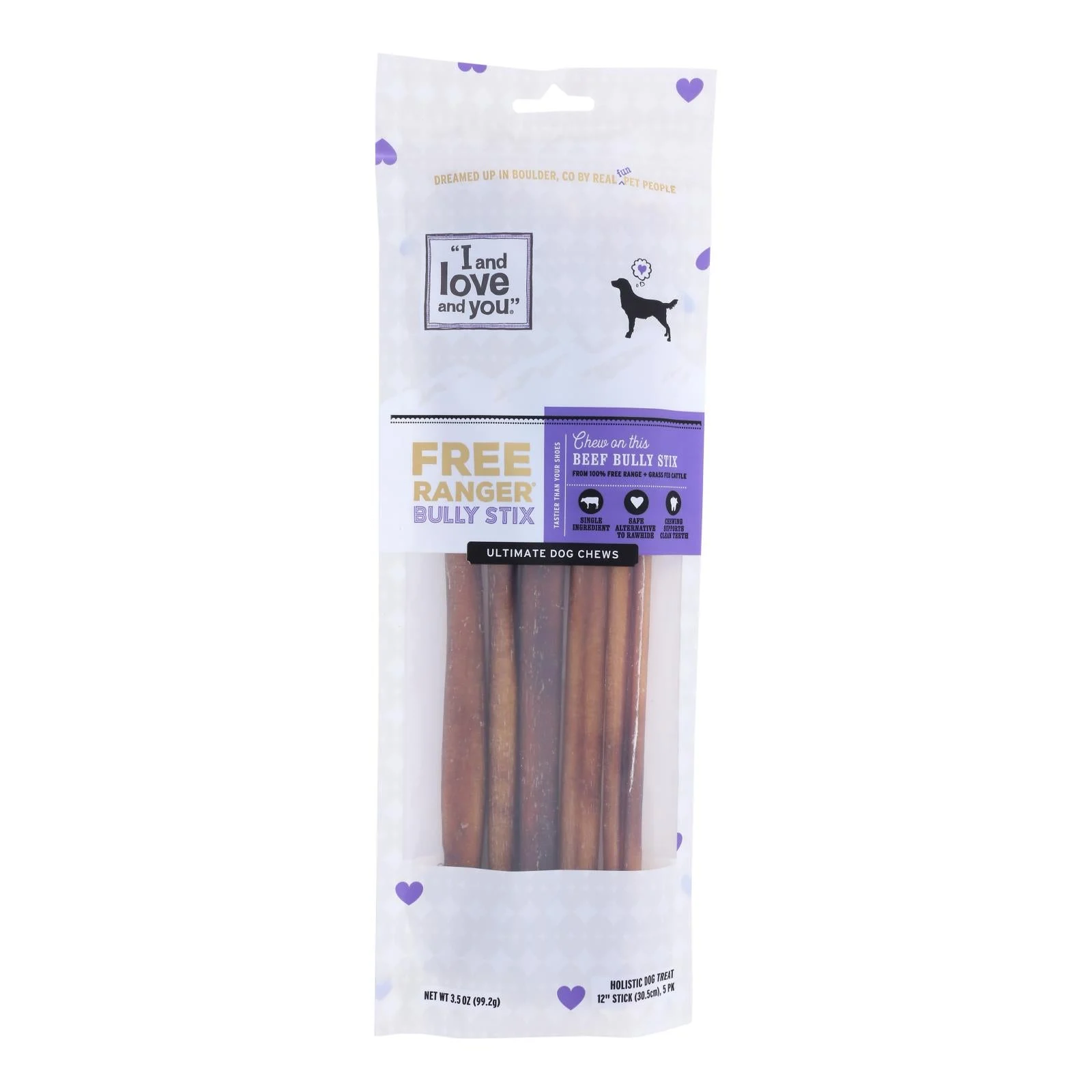I And Love And You's Free Ranger Bully Stix Dog Chews - Case of 6 - 5 Count