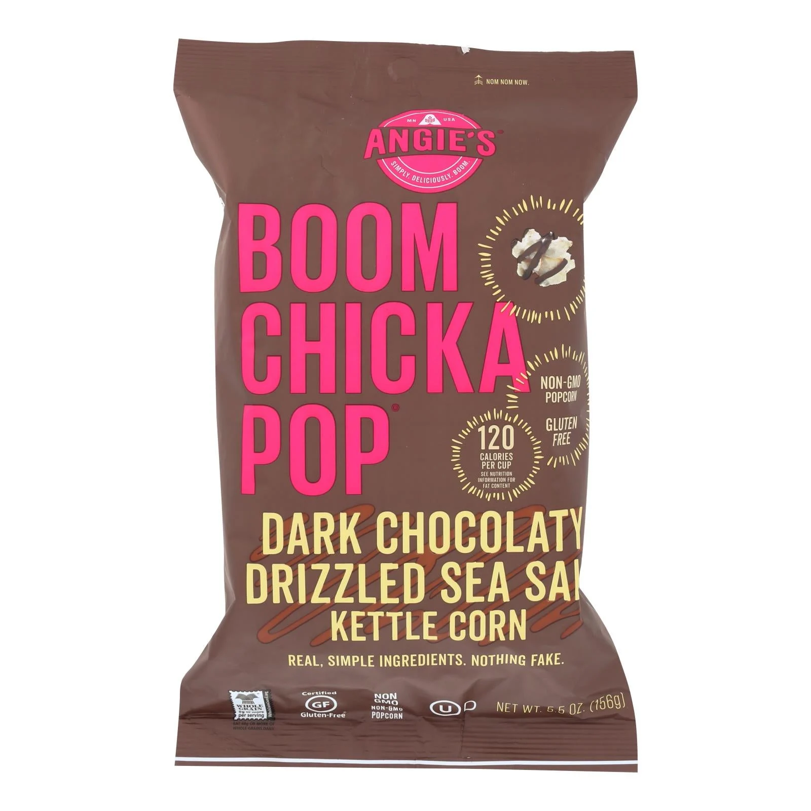 Angie'S Kettle Corn Dark Chocolaty Drizzled Sea Salt - Case Of 12 - 5.5 Ounce