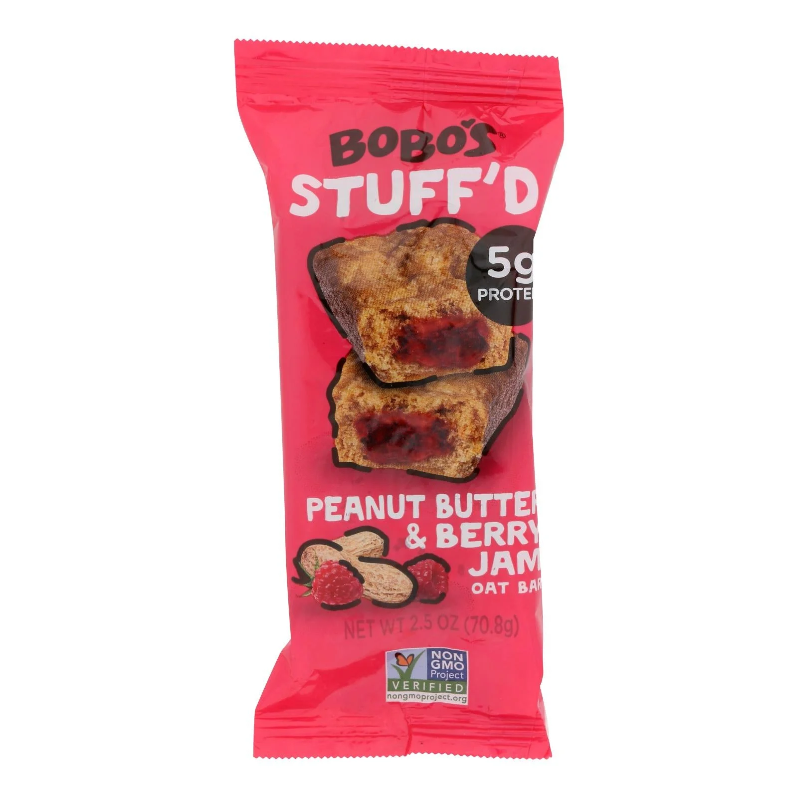 Bobo's Oat Bars - Oat Bar Stuffed Pbtr&bry - Case of 12-2.5 OZ