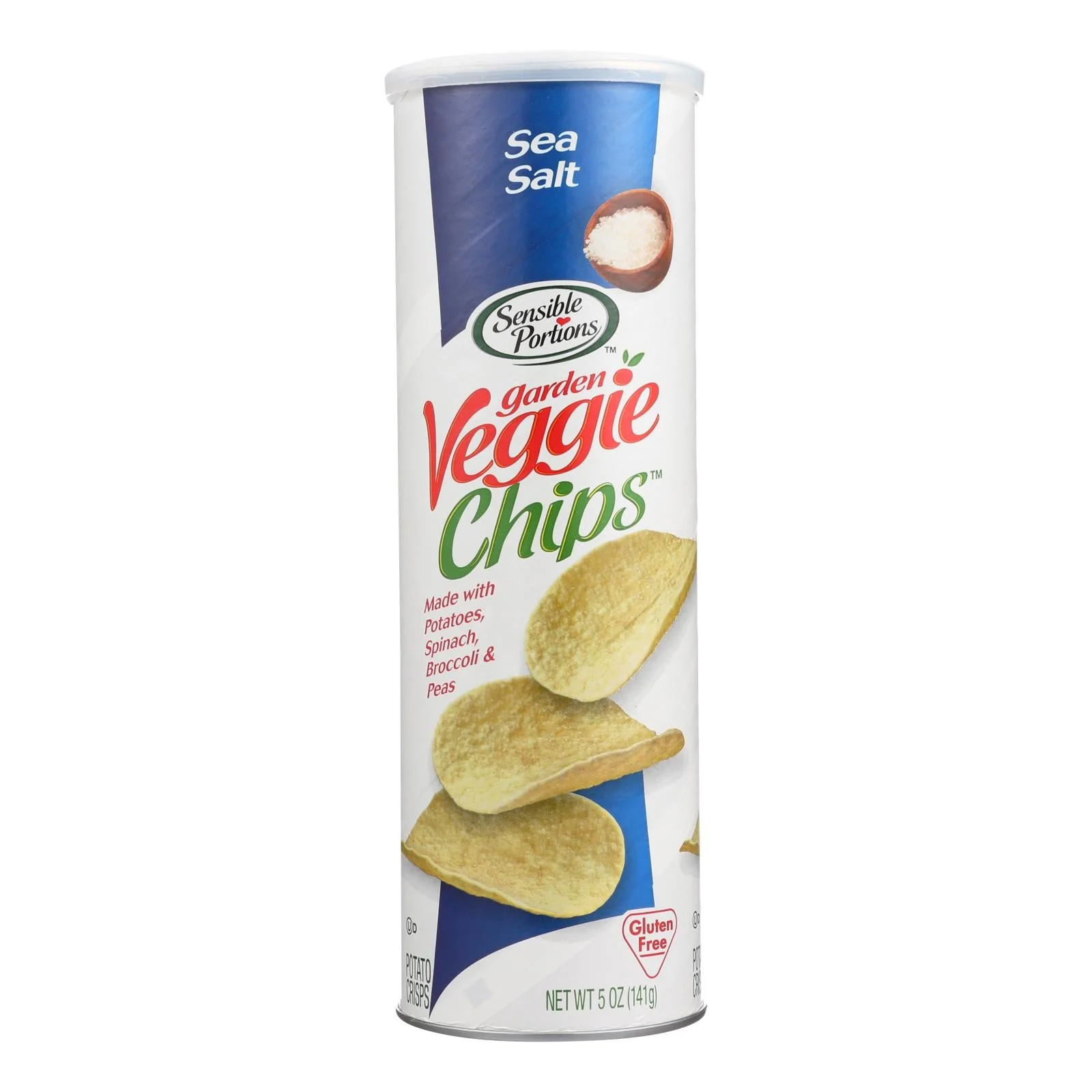 Sensible Portions Sea Salt Garden Veggie Chips In A Canister - Case of 12 - 5 Ounce