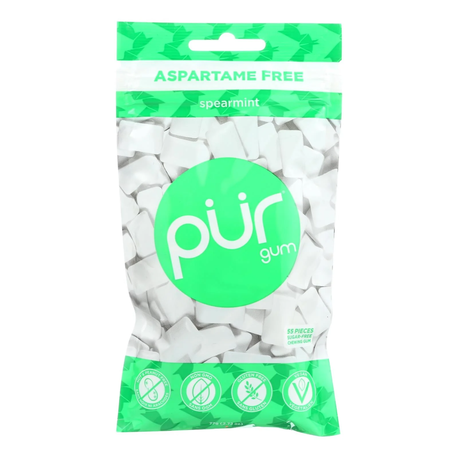 Pur Spearmint Gum - Case of 12 - 2.72 Ounce