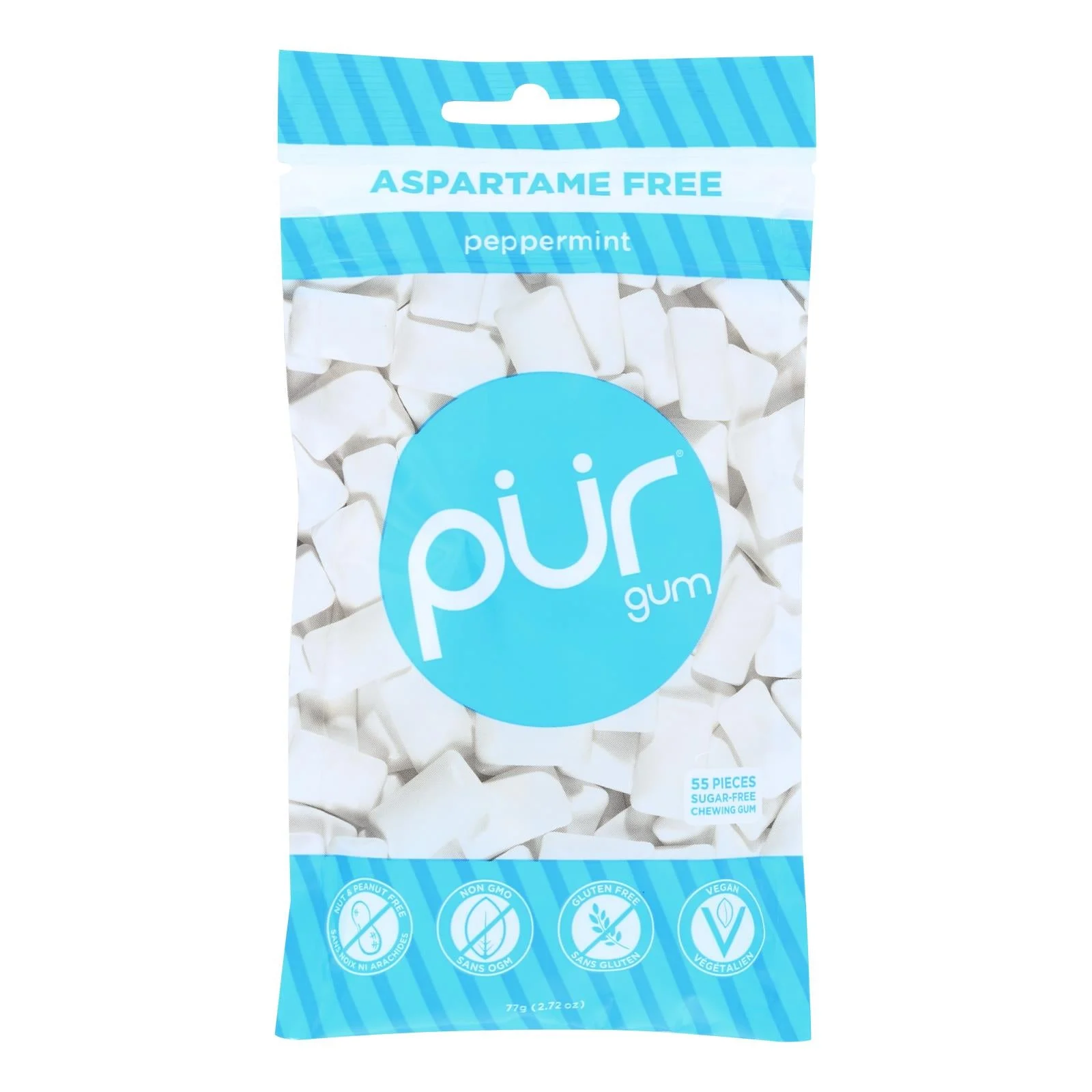 Pur Peppermint Gum - Case of 12 - 2.72 Ounce