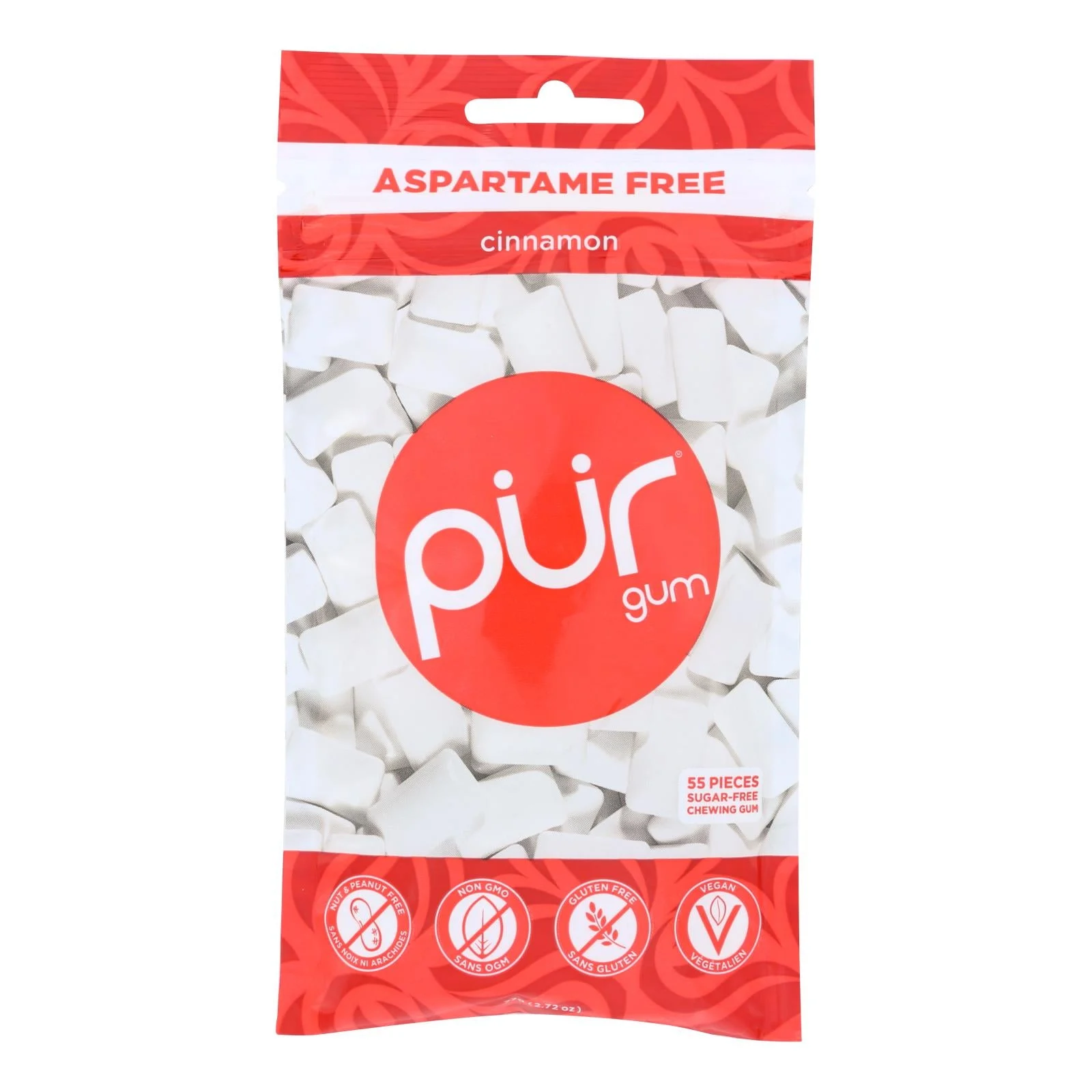 Pur Cinnamon Gum - Case of 12 - 2.72 Ounce