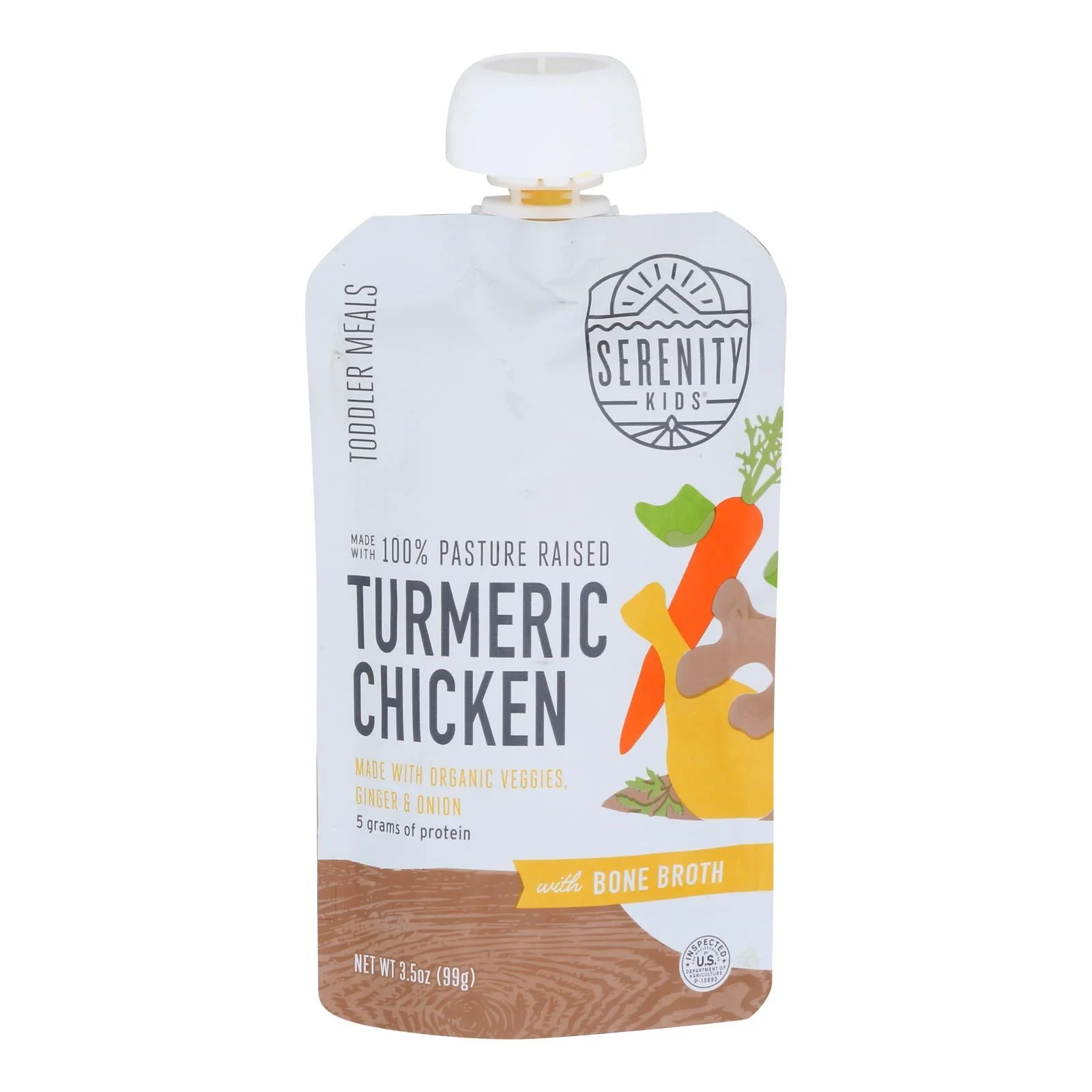 Serenity Kids - Pouch Trmrc Chicken Bne Brth - Case of 6-3.5 Ounce