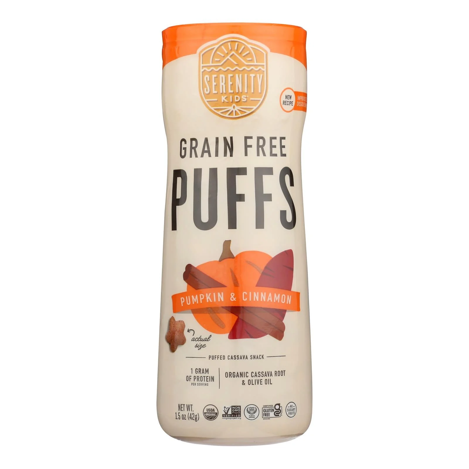 Serenity Kids - Puffs Pumpkin Cinnamon - Case of 6-1.5 Ounce
