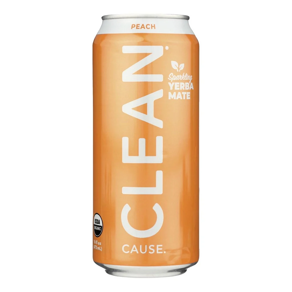 Clean Cause - Yrba Mte Peach Clean - Case of 12 - 16 FZ
