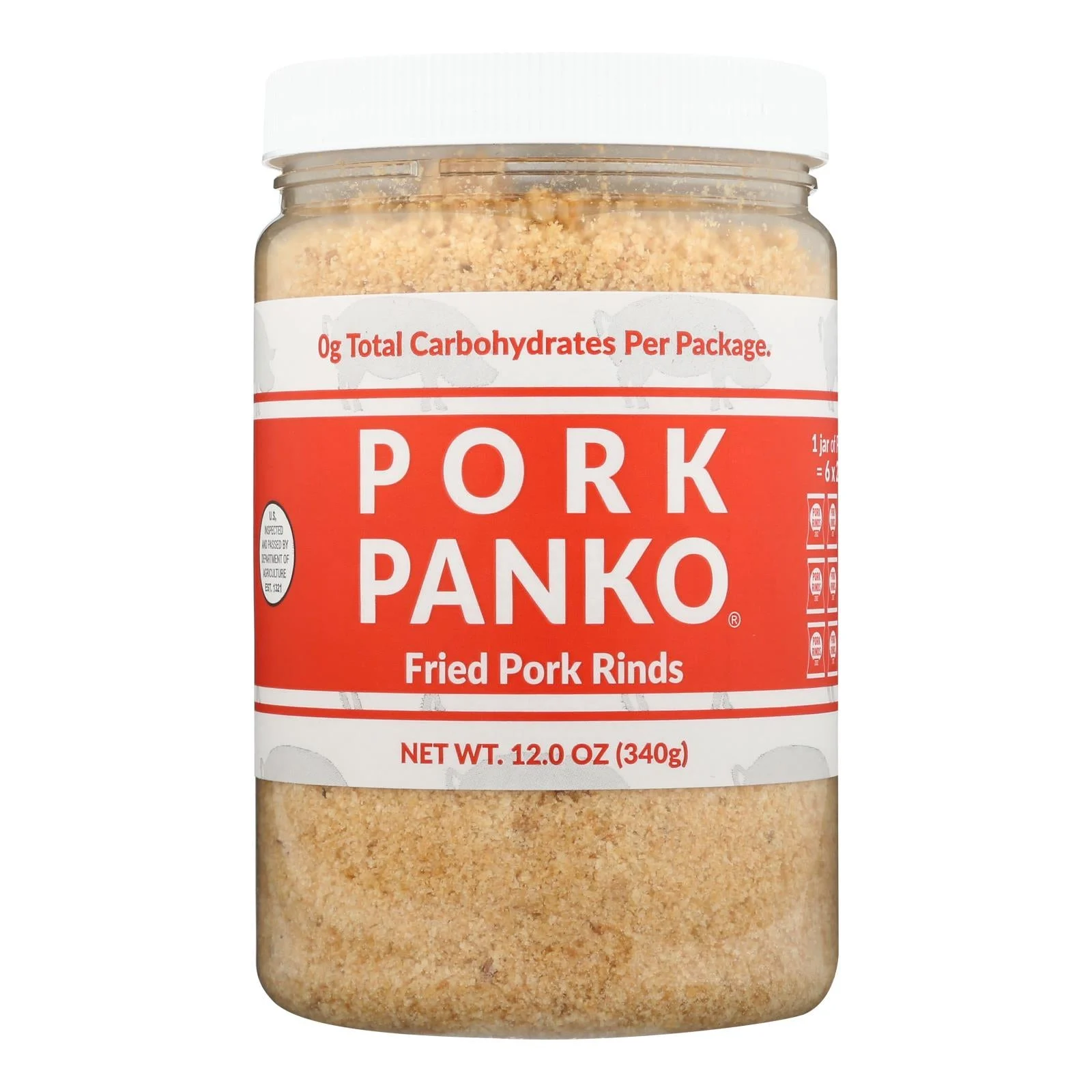 Pork Panko - Pork Skin Panko Crumb Jar - Case of 6-12 Ounce
