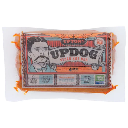 Upton's Naturals Updog Vegan Hot Dog 10 Ounce Size - 6 Per Case.