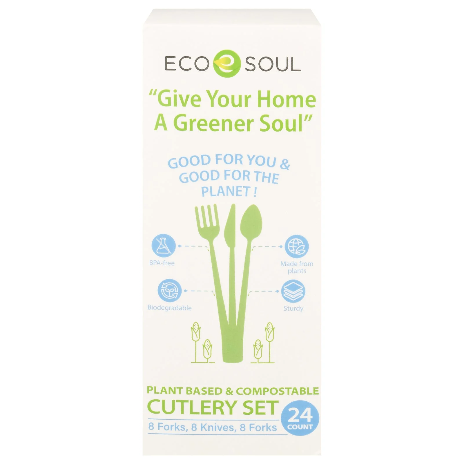 Ecosoul - Cutlery Set Compostable - Case of 24-24 CT