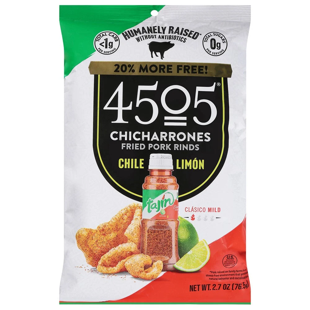 4505 - Pork Rinds Tajin - Case of 12-2.7 OZ