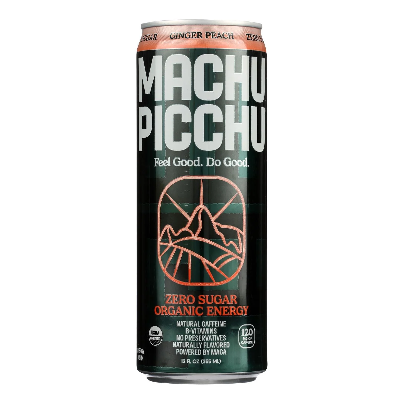 Machu Picchu - Energy Drink Ginger Peach - Case of 12-12 Fluid Ounce