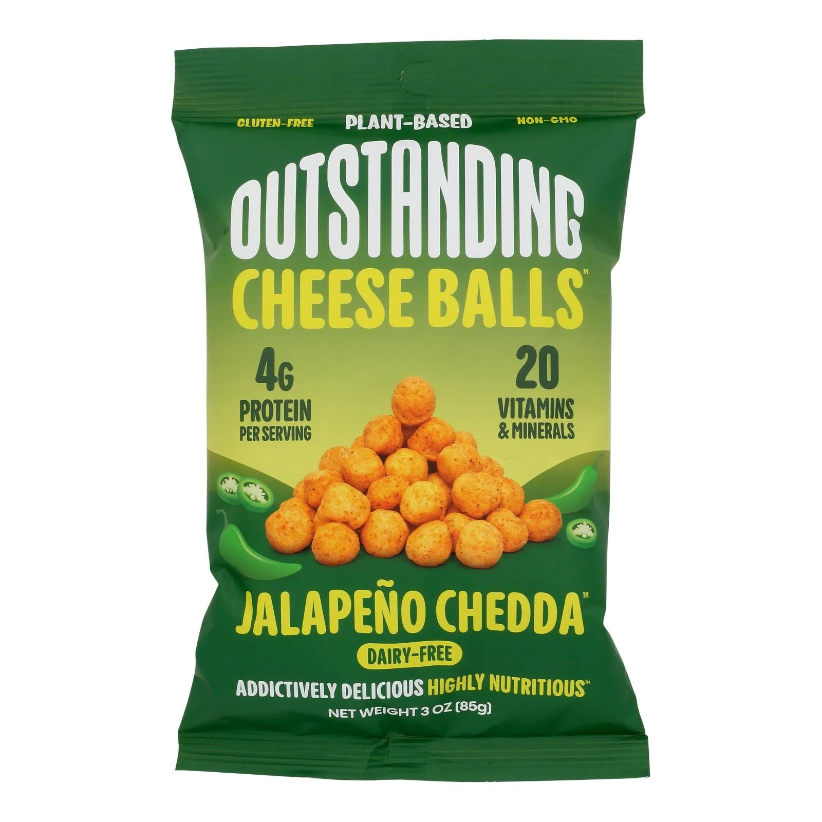Outstanding Foods - Cheese Balls Jalapeno - Case of 8-3 Ounce