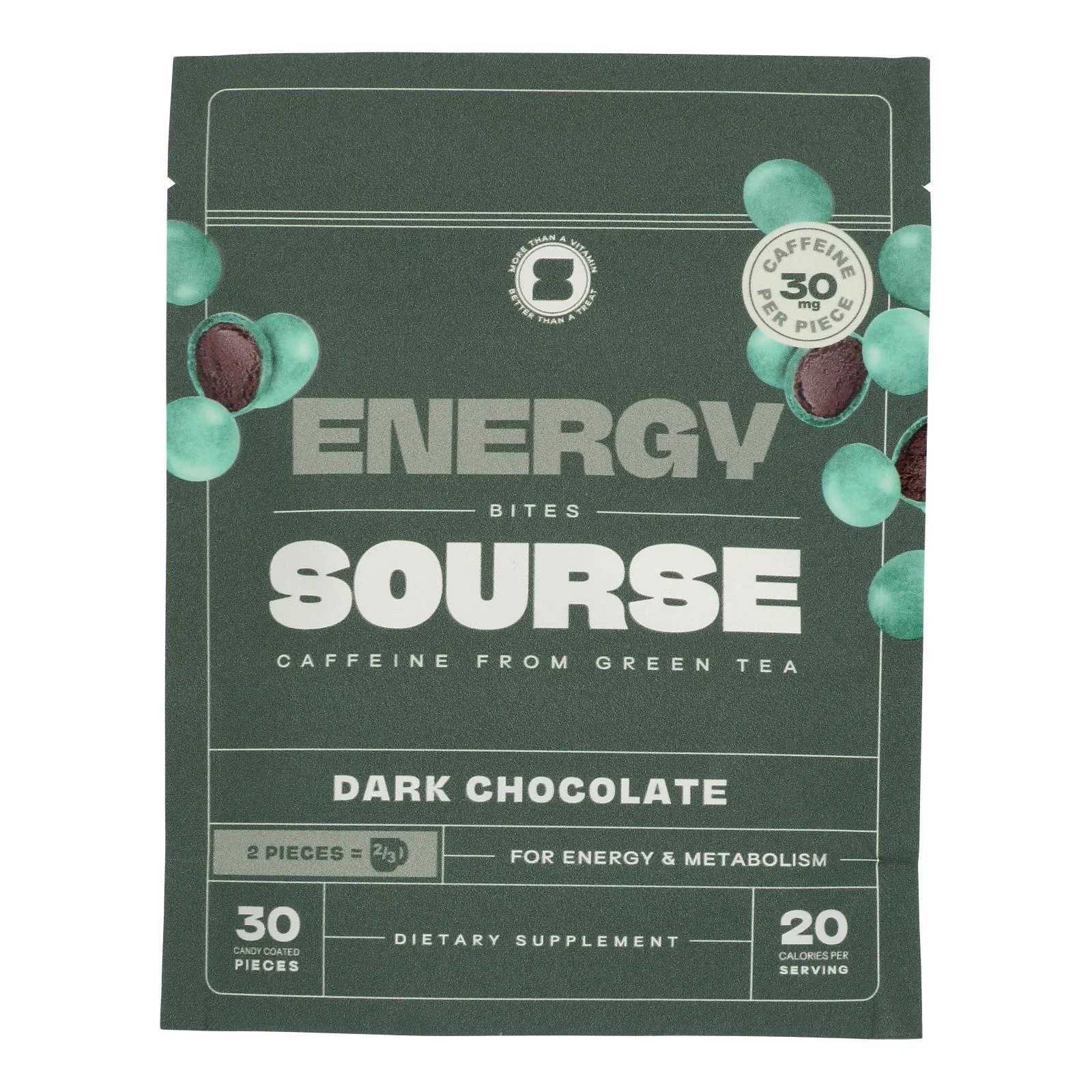 Sourse - Energy Bite Vitamin Infused Chocolate - Case of 6-2.2 Ounce