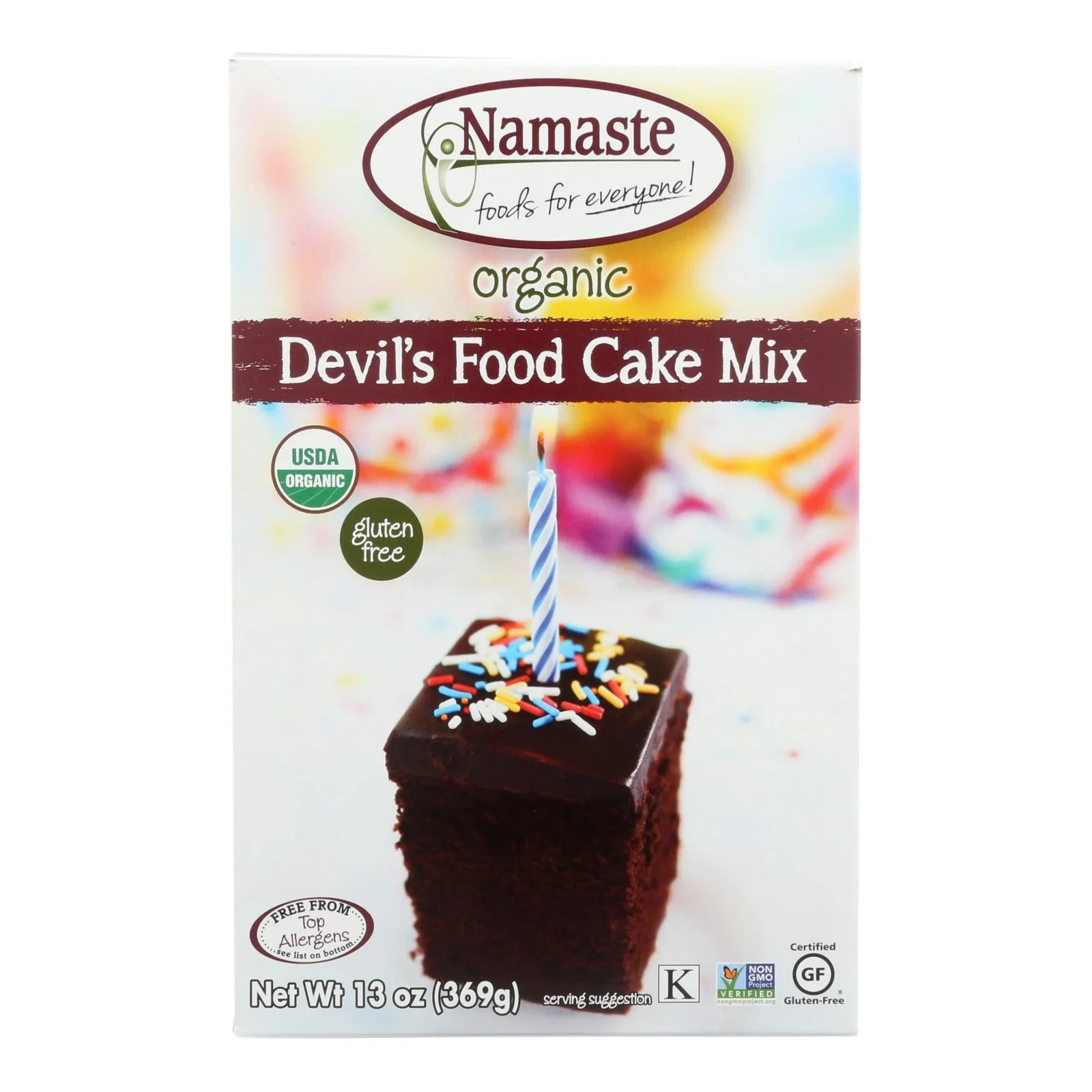 Namaste Foods Devil's Food Cake Mix - Case of 6 - 13 Ounce
