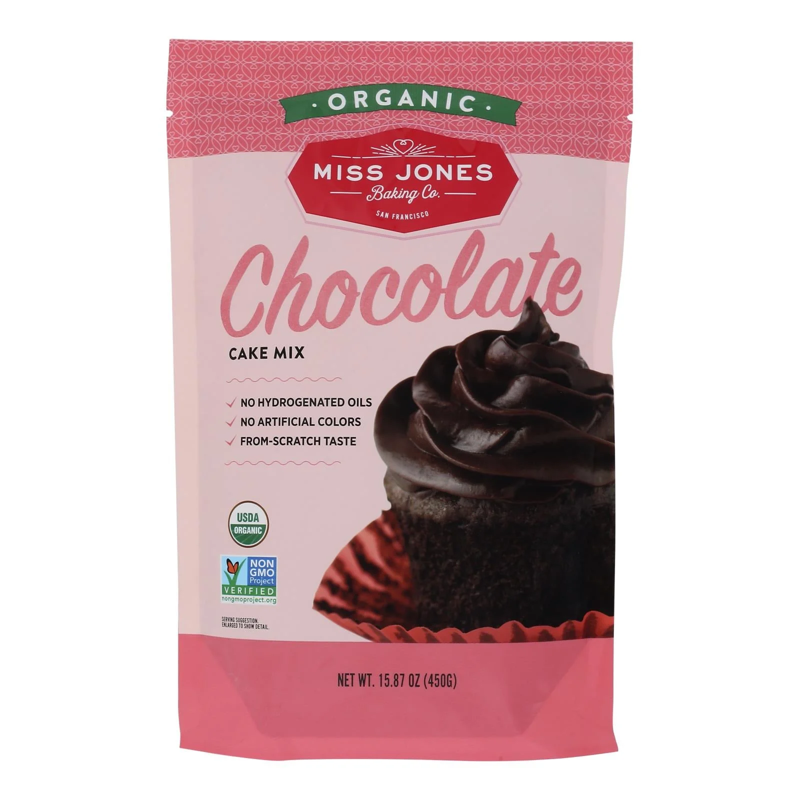 Miss Jones Organic Chocolate Cake Mix - Case of 6 - 15.87 Ounce
