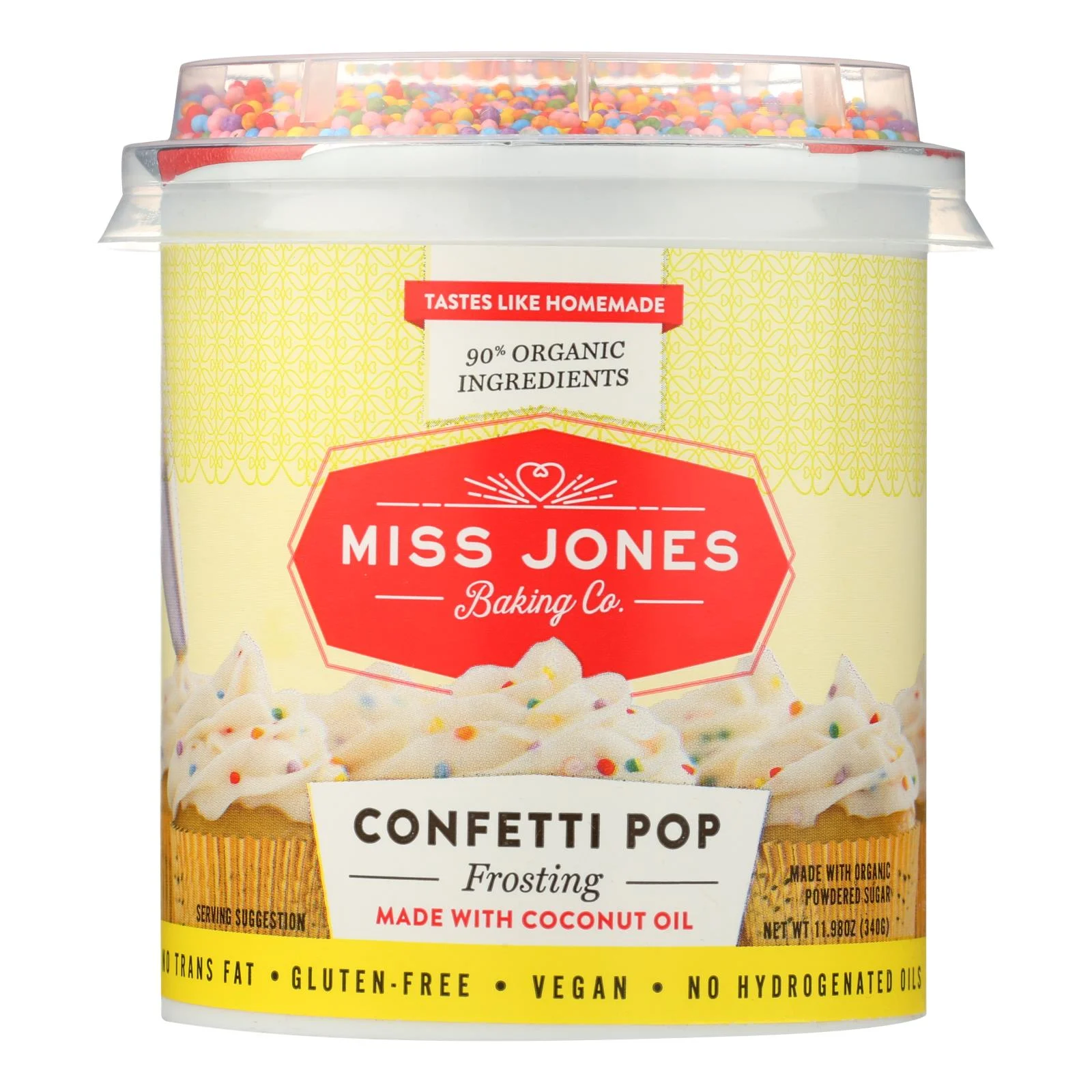 Miss Jones Baking Co. Confetti Pop Frosting - Case of 6 - 11.98 Ounce