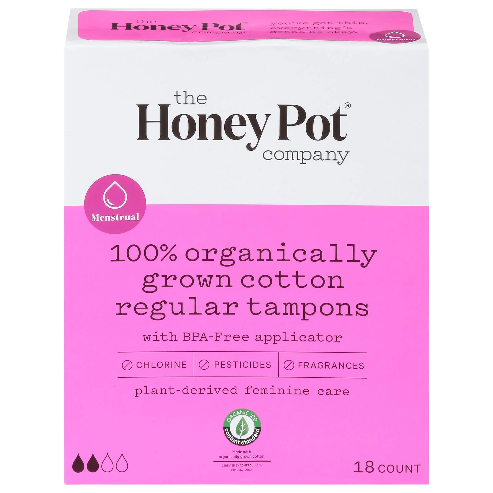 The Honey Pot - Tampon Reg Plst App Uscnt - EA of 1-18 CT