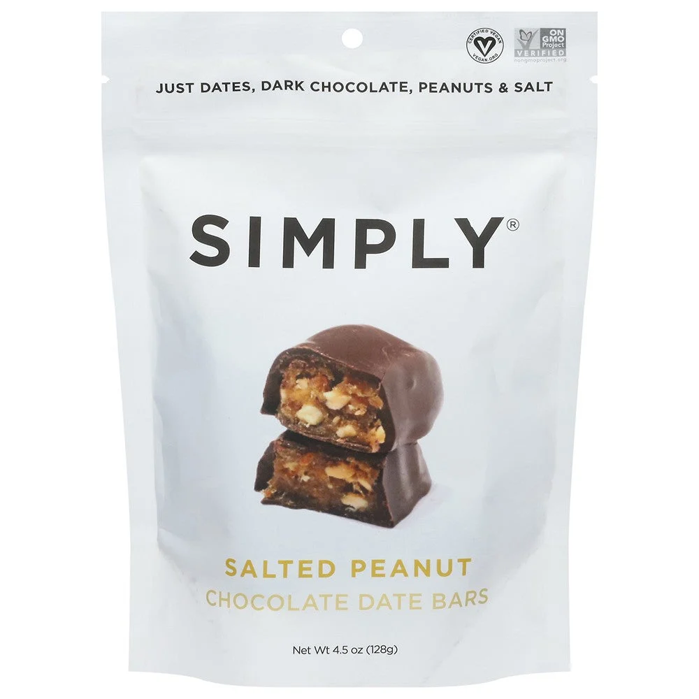 Simply Gum - Date Bars Chocolate Sltd Pnut - Case of 6-4.5 OZ