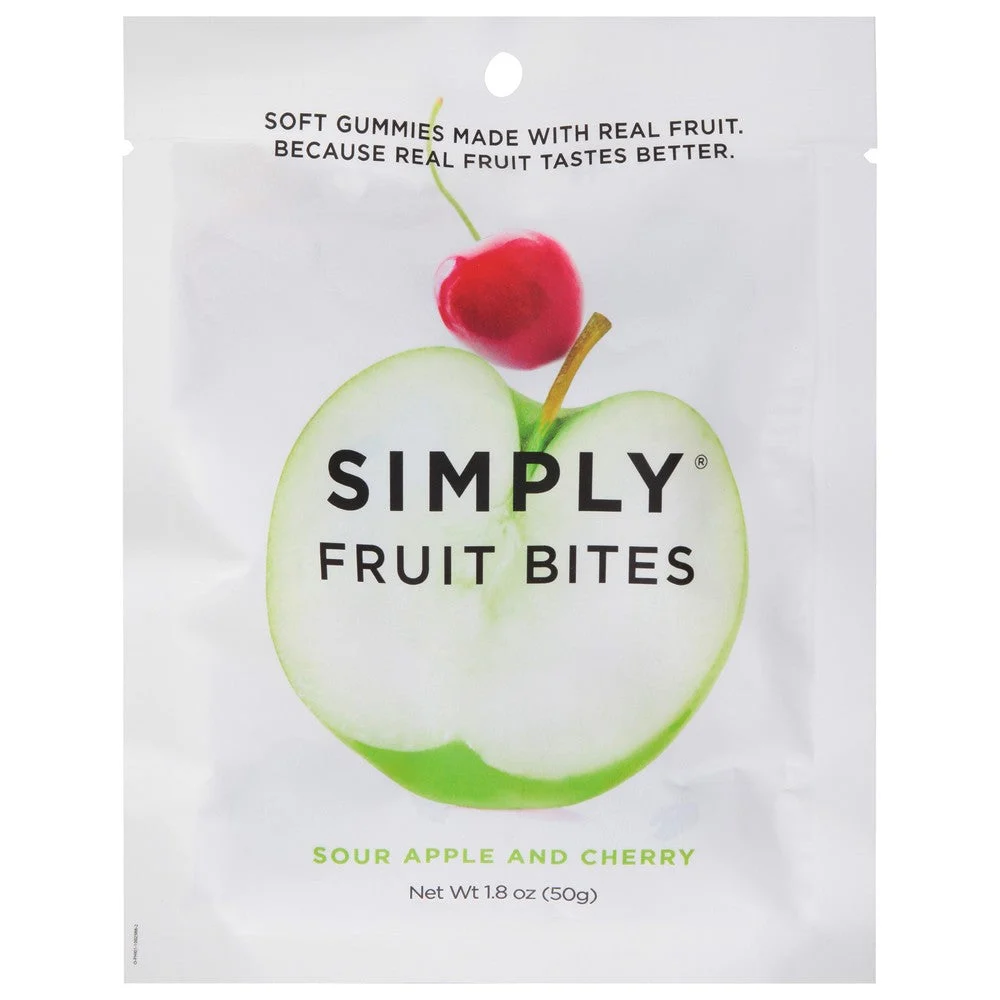 Simply Gum - Frt Bites Sour Apl Cherry - Case of 8-1.8 OZ