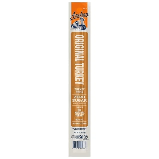 Country Archer Jerky Co Zero Sugar Original Turkey Sticks, Savory herbs including Rosemary - 1 Ounce, 18 Per Pack, 6 Per Case