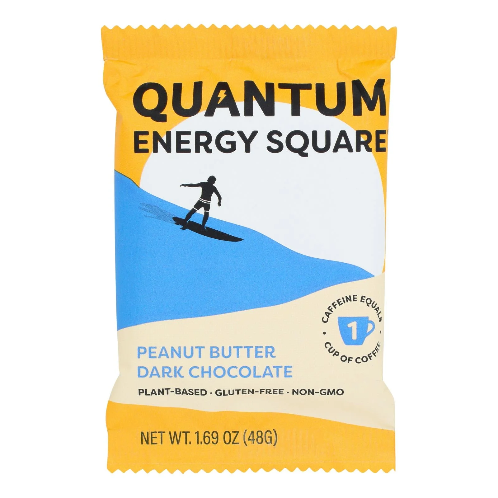 Quantum Energy Squares - Bar Pnut Bttr Dark Chocolate - Case of 8-1.69 Ounce