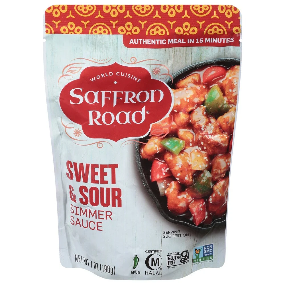 Saffron Road - Simmer Sauce Sweet Sour - Case of 8-7 FZ