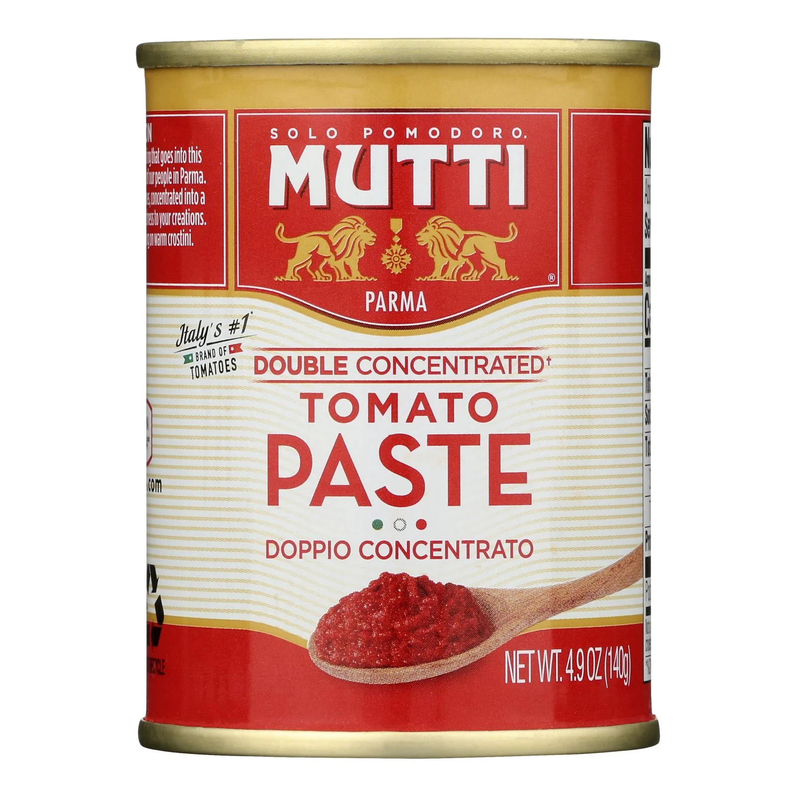 Solo Pomodoro Mutti Parma, Double Concentrated Tomato Paste - Case of 12 - 4.9 Ounce
