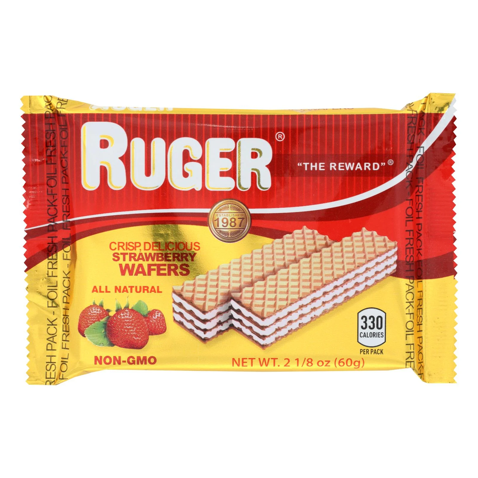 Ruger Wafers, Strawberry - Case of 12 - 2.125 Ounce