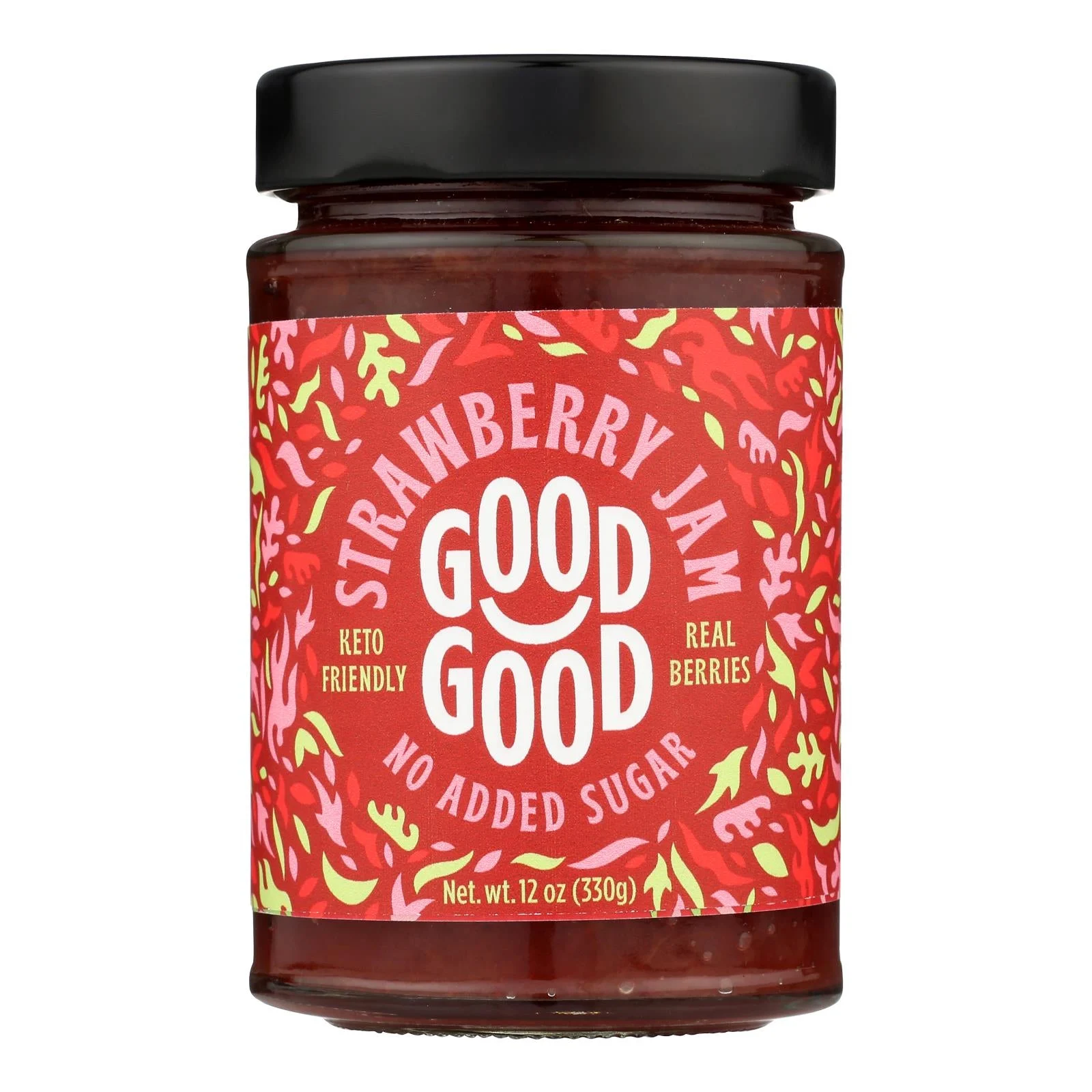 Good Good - Jam Strawberry No Sugar - Case of 6-12 Ounce