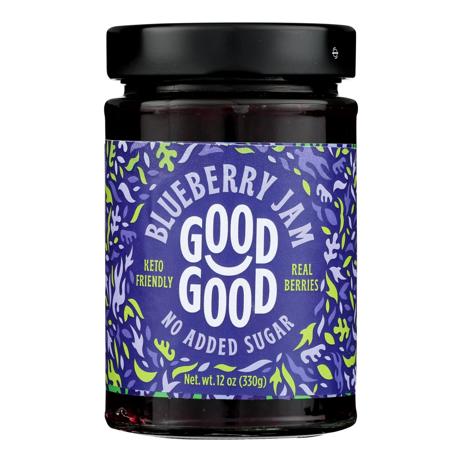 Good Good - Jam Blueberry No Sugar - Case of 6-12 Ounce