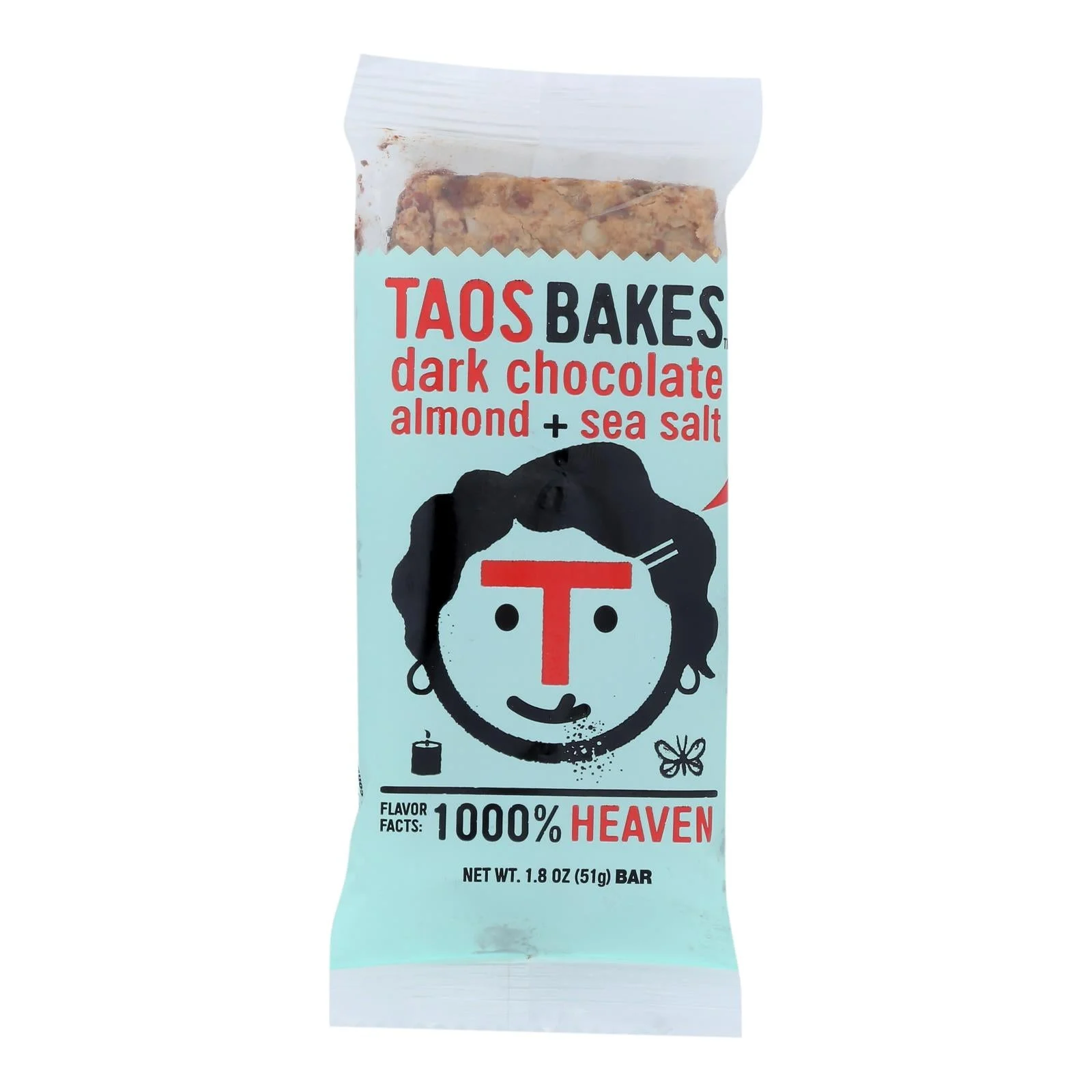 Taos Bakes - Bar Dark Chocolate Almond Sea Salt - Case of 12-1.8 Ounce