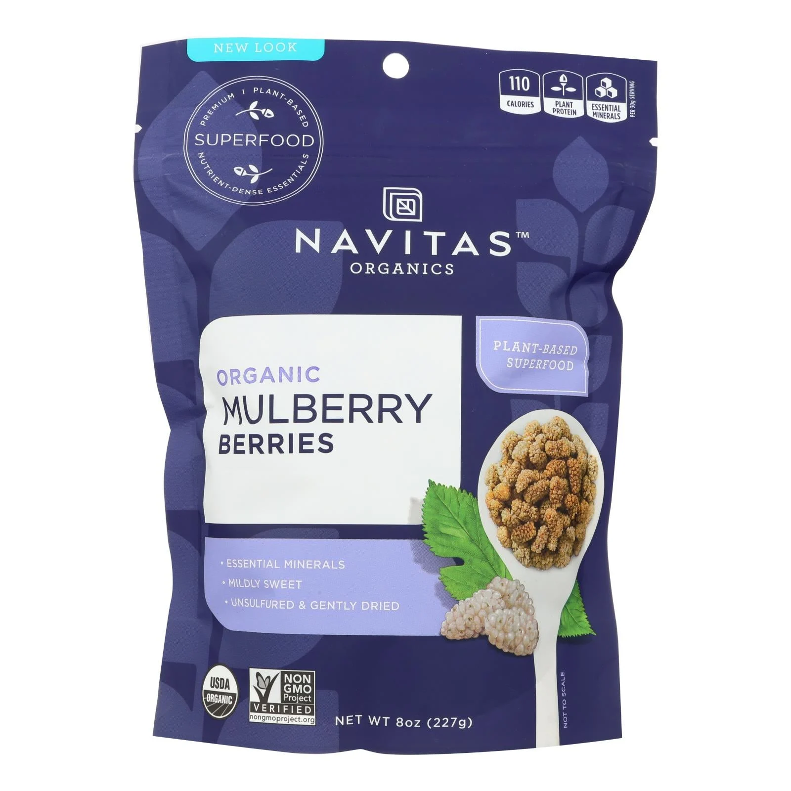 Navitas Naturals Mulberry Berries - Organic - Sun-Dried - 8 Ounce - case of 12