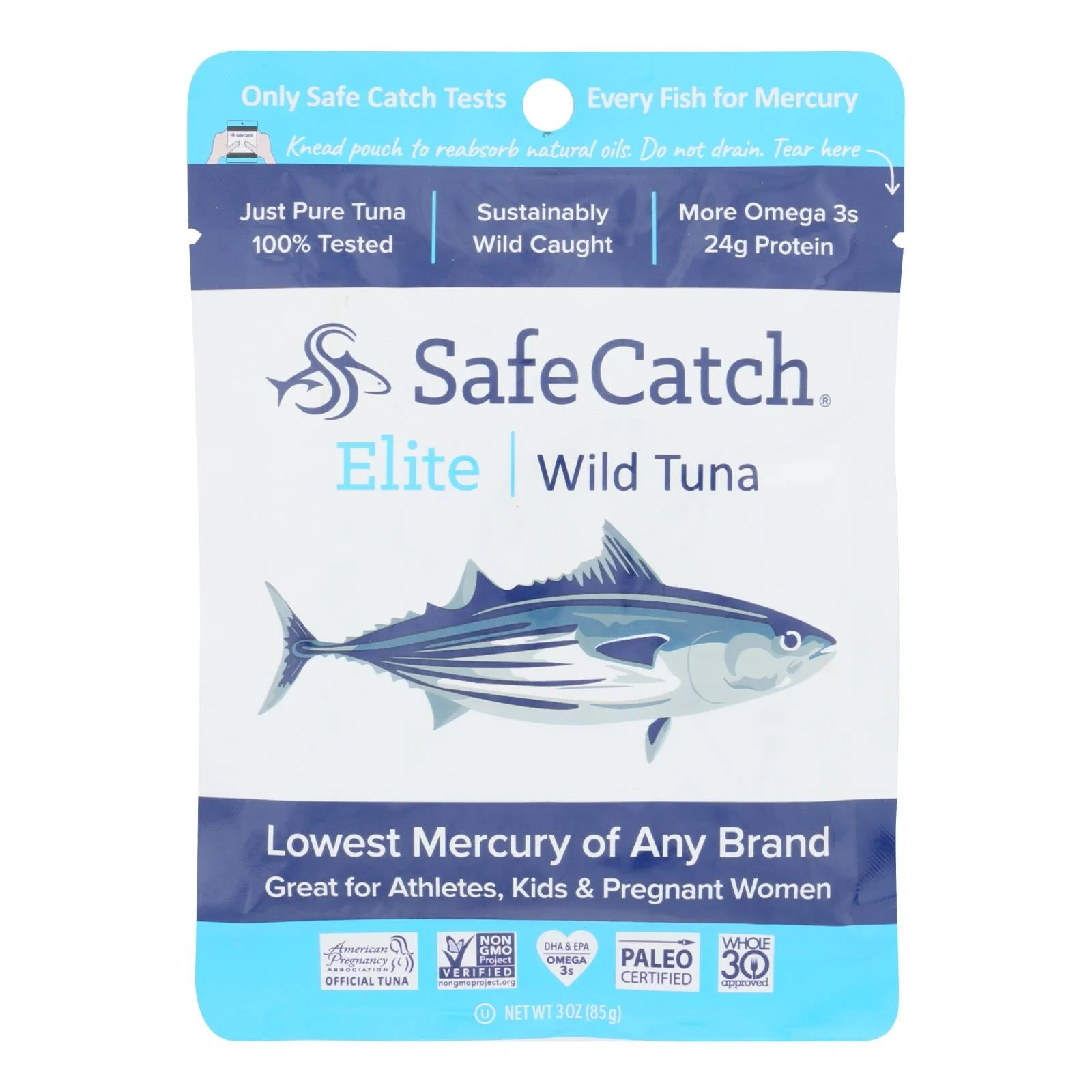 Safe Catch - Tuna Elite Wild Ss Pouch - Case of 12 - 3 Ounce