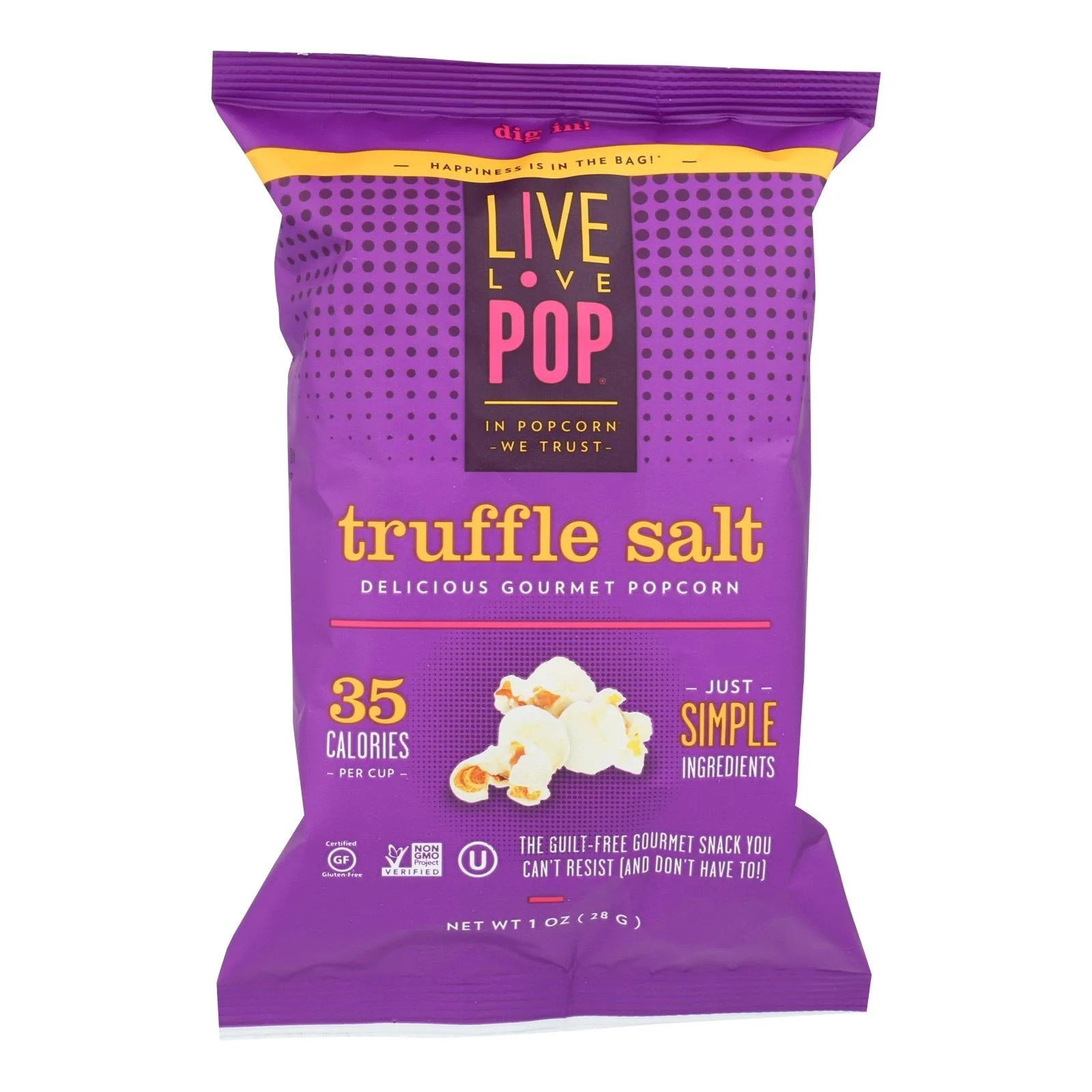 Live Love Pop Truffle Salt Delicious Gourmet Popcorn - Case of 24 - 1.0 Ounce
