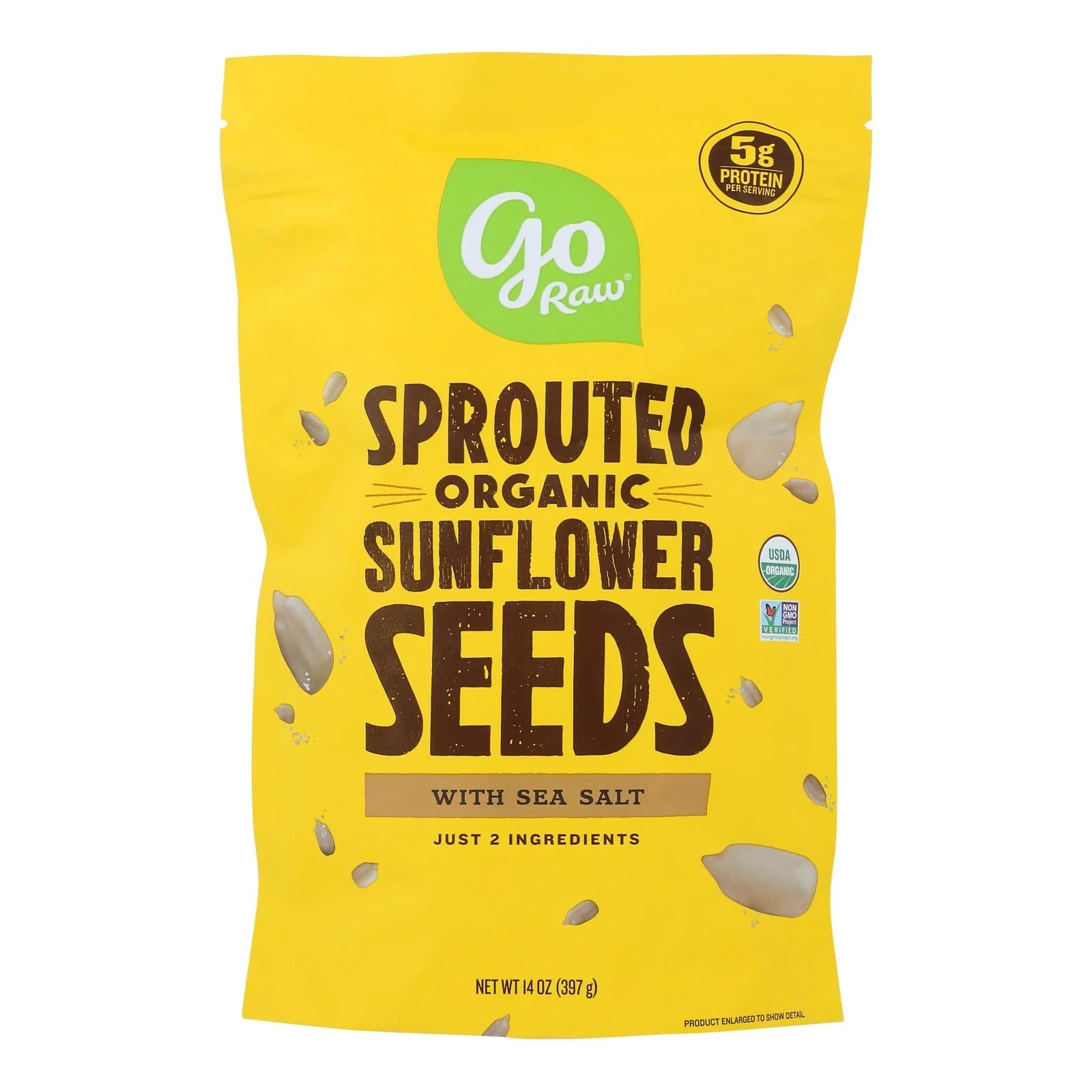 Go Raw Sprouted Seeds, Sunflower With Celtic Sea Salt - Case of 6 - 14 Ounce