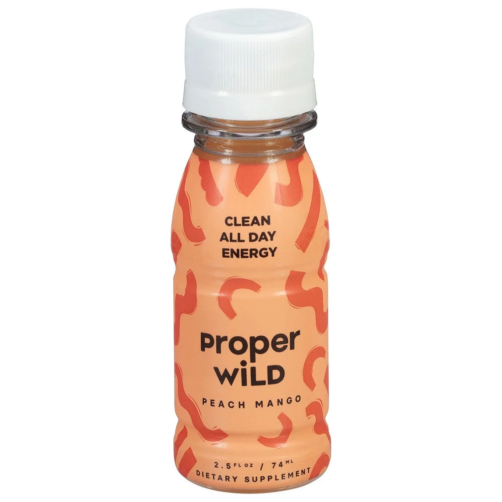 Proper Wild - Energy Shot Peach Mango - Case of 12-2.5 Fluid Ounces